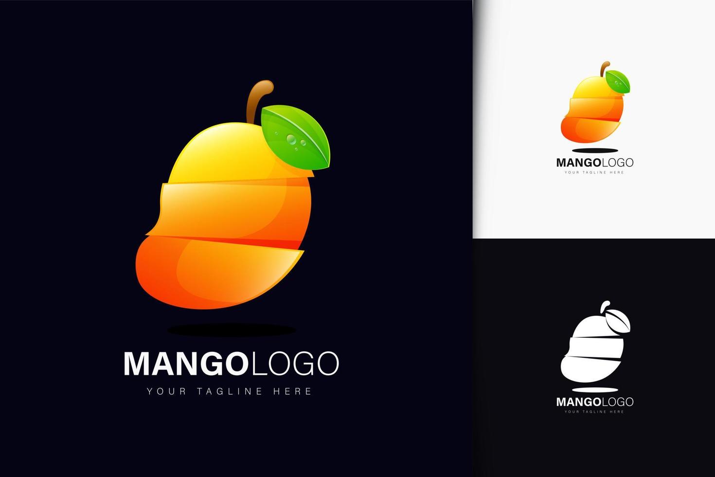 mango logotyp design med gradient vektor