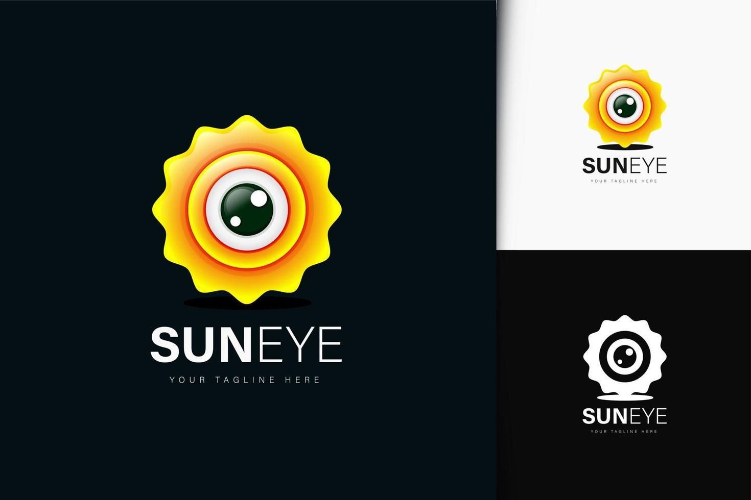 sun eye logotyp design med gradient vektor