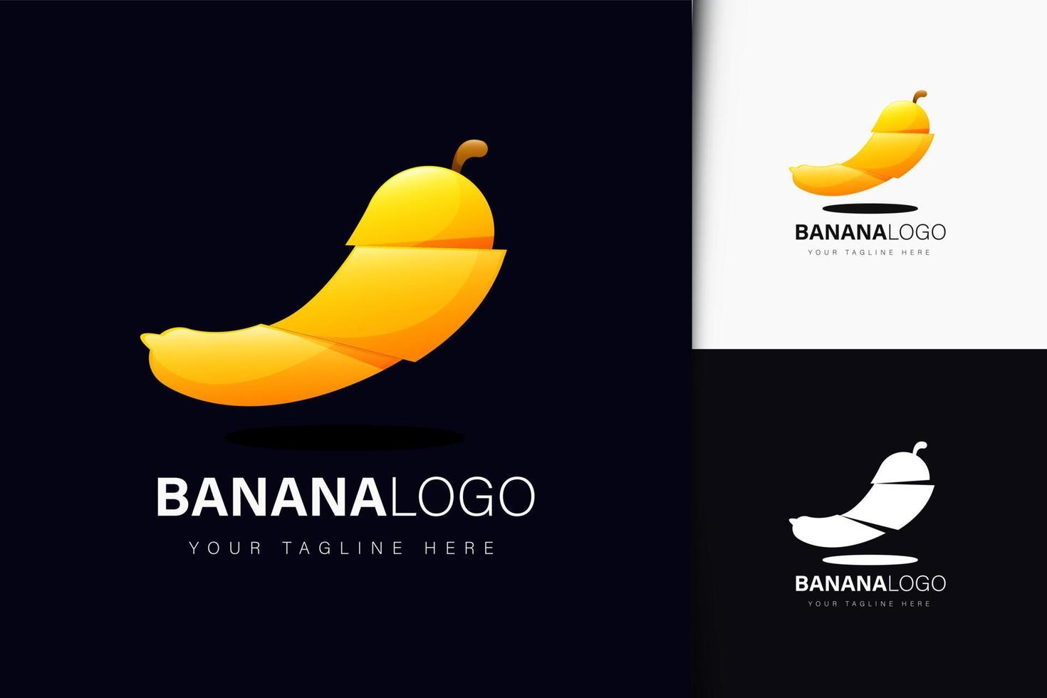Bananen-Logo-Design mit Farbverlauf vektor