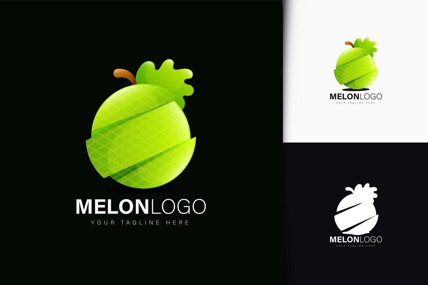 melon logotyp design med gradient vektor