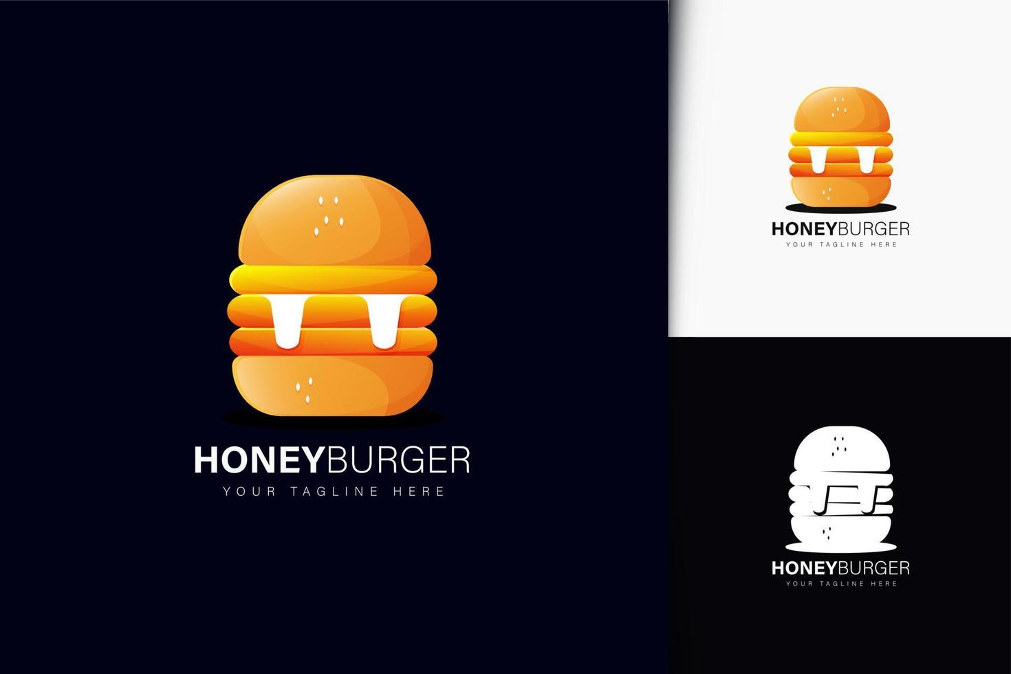 Honigburger Logo-Design mit Farbverlauf vektor