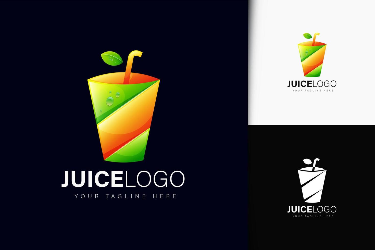 juice logotyp design med gradient vektor