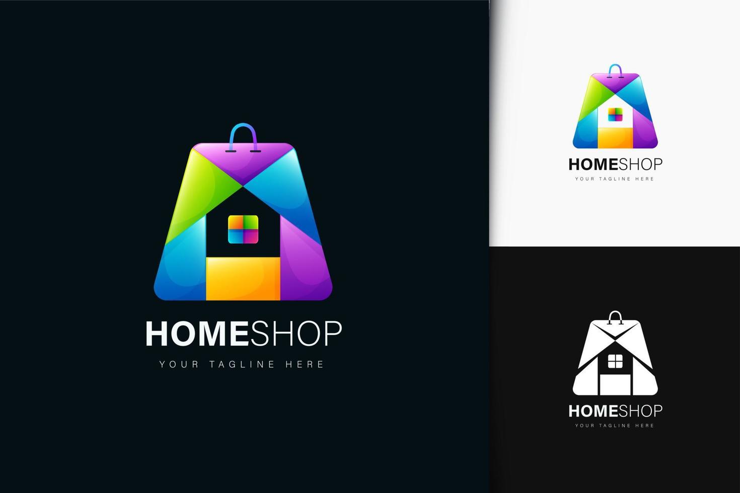 Home-Shop-Logo-Design mit Farbverlauf vektor