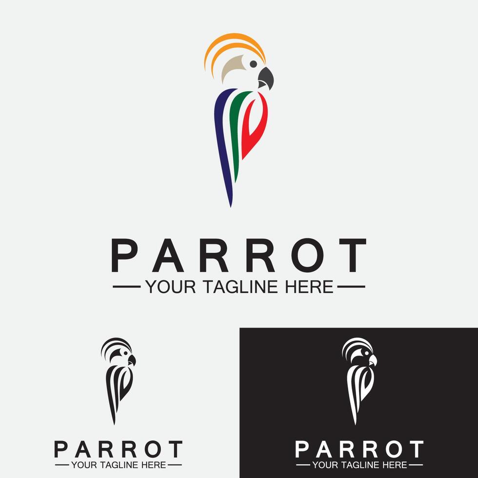 papegoja logotyp design vektor mall