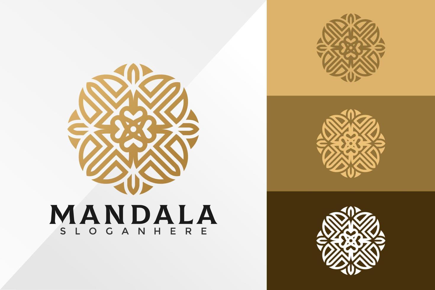abstrakte Mandala-Blumen-Logo-Design-Vektor-Illustration-Vorlage vektor