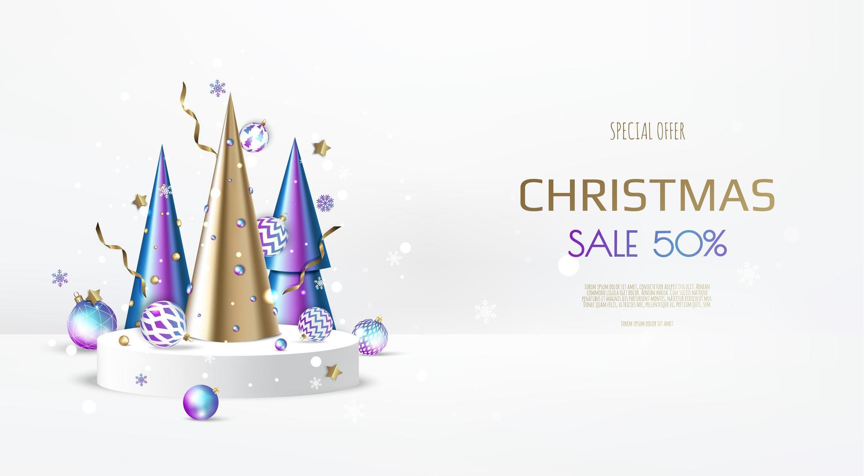 Frohe Weihnachten-Verkauf-Banner-Vorlage. Grußkarte, Banner, Poster, Header für Website vektor