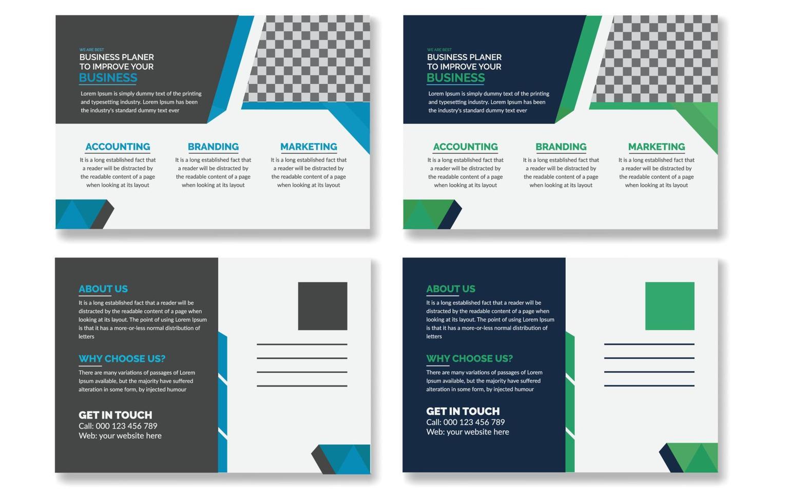 Corporate Business Postkarte Design-Vorlage. vektor