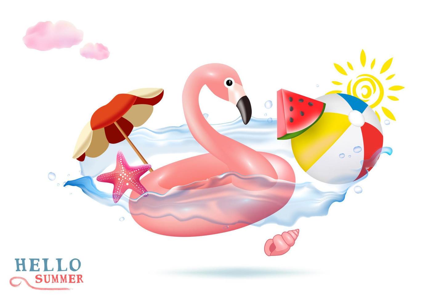 flamingo uppblåsbar leksak. vektor. vektor
