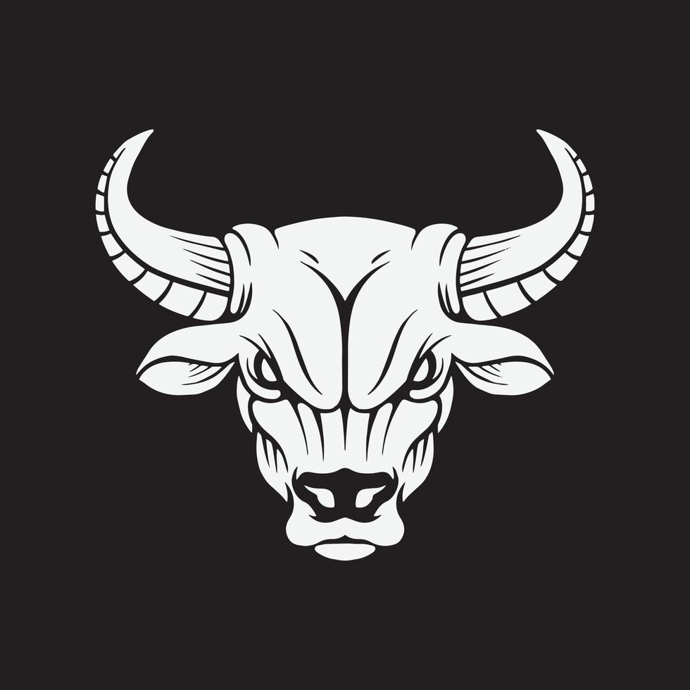vektor illustration av en tjur. djurhuvuddesign för logotyp och t-shirtdesign