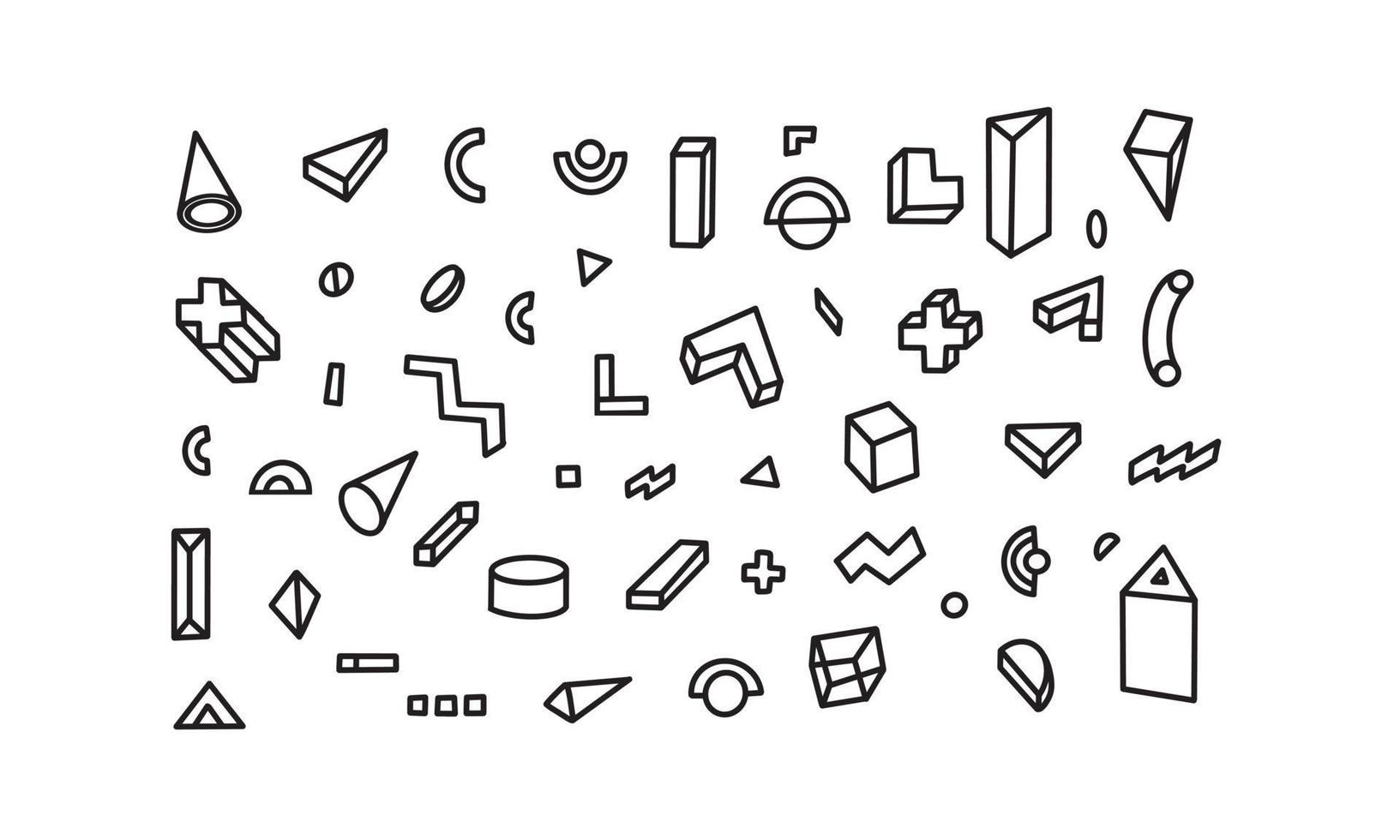 Reihe von Retro-geometrischen Memphis-Elementen. Stock-Elemente für den 80er-Jahre-Grafikdesign-Stil vektor