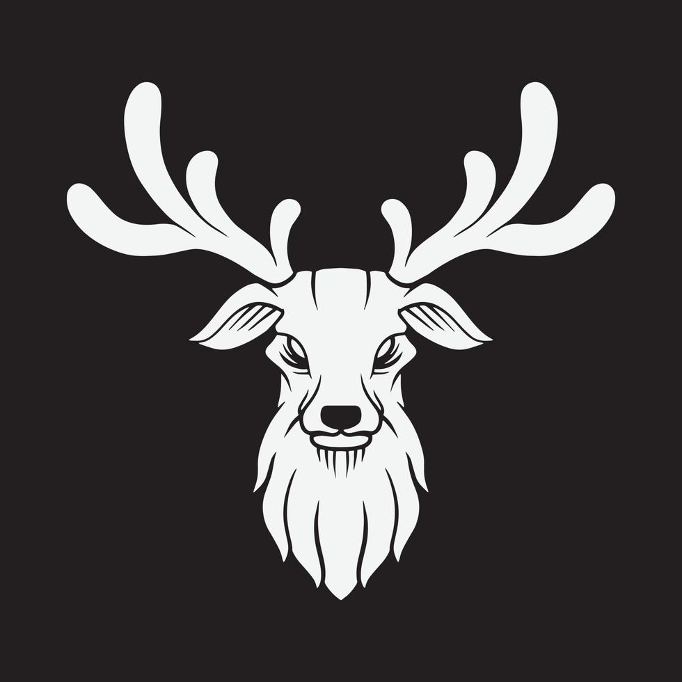 Vektor-Illustration eines Hirsches. Tierkopfdesign für Logo- und T-Shirt-Design vektor
