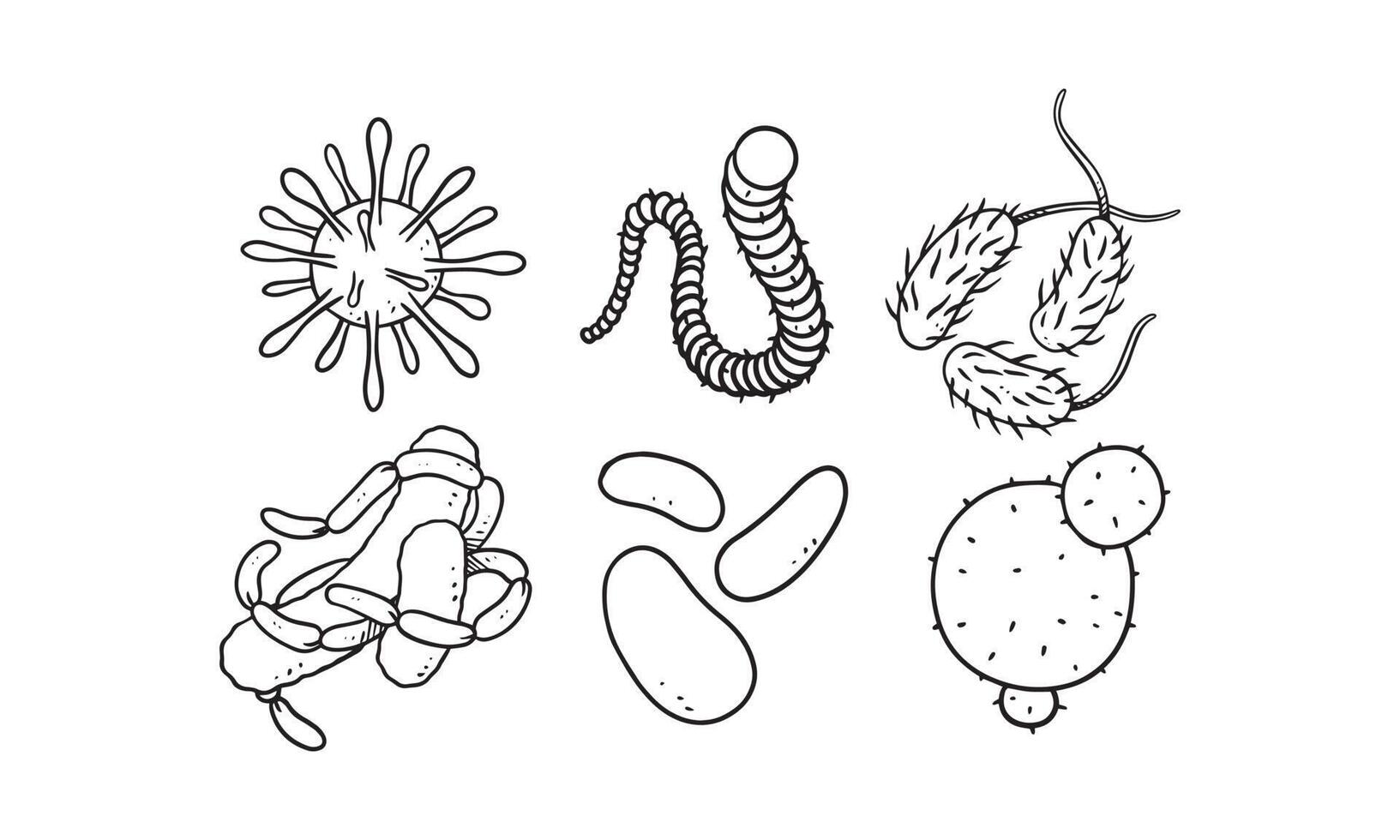 uppsättning virus handritad vektorillustration vektor