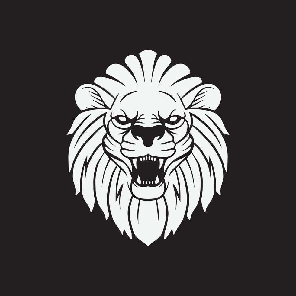 Vektor-Illustration eines Löwen. Tierkopfdesign für Logo- und T-Shirt-Design vektor