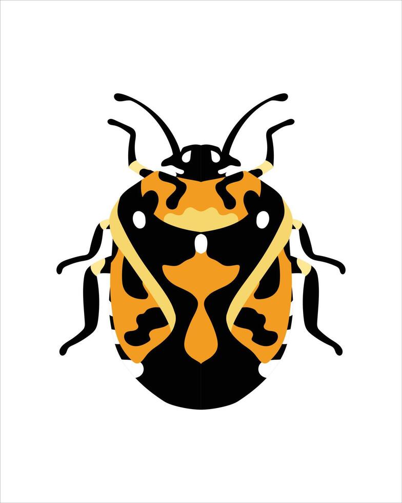 platt vektorillustration av buggar. insekter och trädgård koncept animerade i färgglada tema. tecknad illustration av naturen isolerad på vit bakgrund. vektor