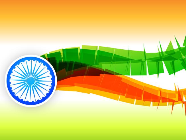 kreatives indisches Flaggendesign gemacht im Wellenstil vektor