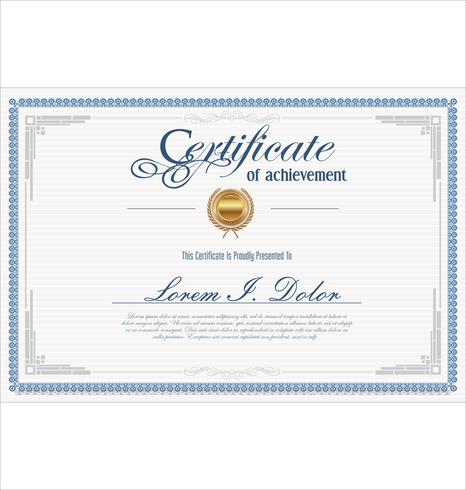 Retro- Weinleseschablone des Zertifikats oder des Diploms vektor