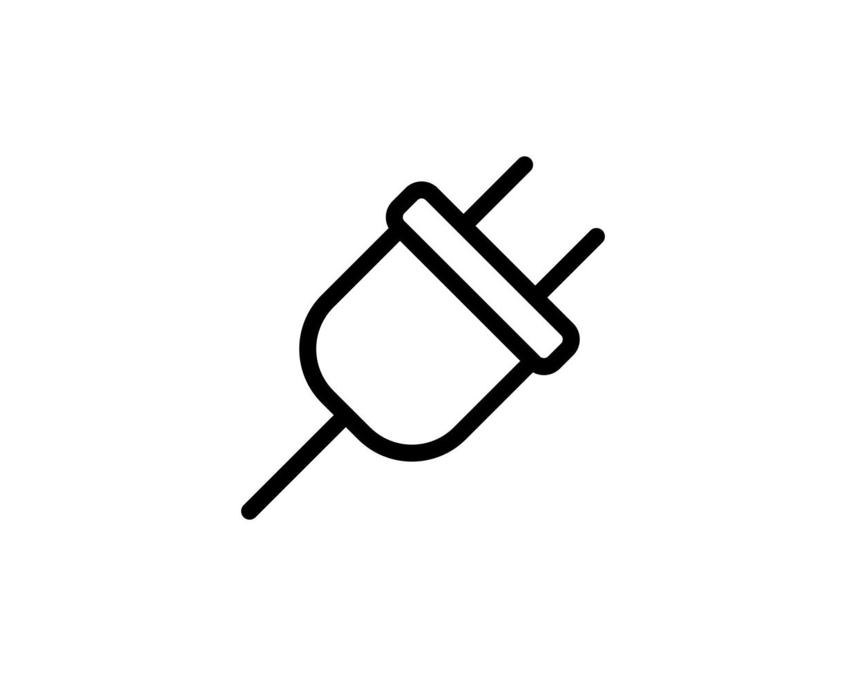 ikon för anslutningslinje. ström och stickpropp, anslutningssymbol. logotyp. konturdesign redigerbar linje. för din design. lager - vektor illustration