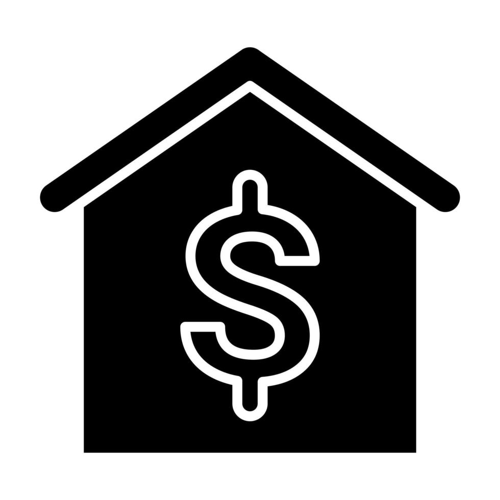 Hauspreis-Glyphe-Symbol vektor