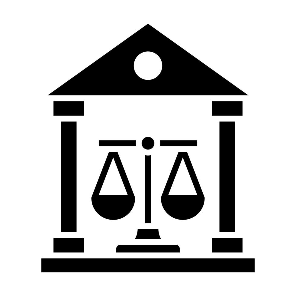 domstol hus glyf ikon vektor