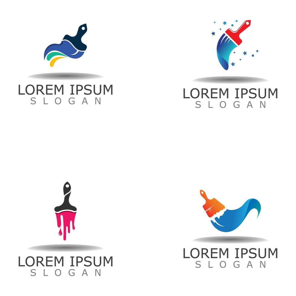 pensel färg logotyp ikon grafisk illustration design vektor