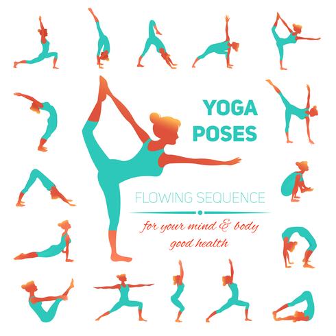 Yoga wirft Ikonen auf vektor