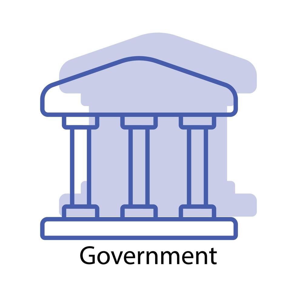Regierung-Symbol. Das Symbol kann für Anwendungssymbole, Websymbole, Infografiken, bearbeitbare Striche verwendet werden. Designvorlagenvektor vektor
