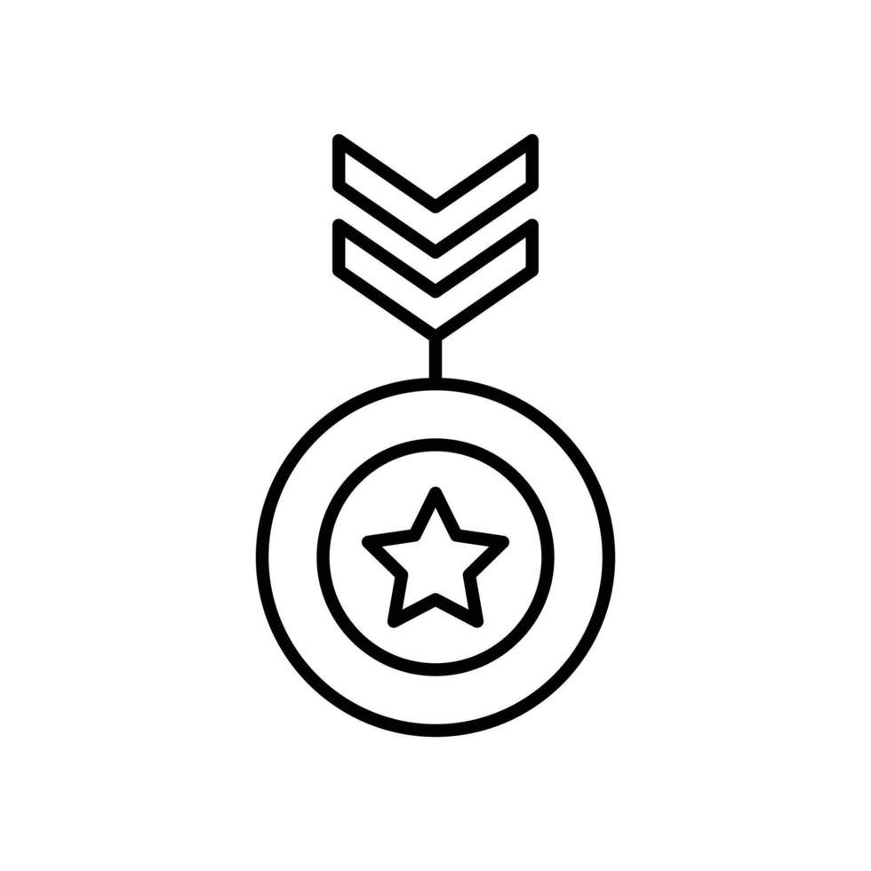 Symbol für die Medaillenlinie. Sternsymbol, Champion, Gewinner. einfache Abbildung. editierbarer Strich. Designvorlagenvektor vektor