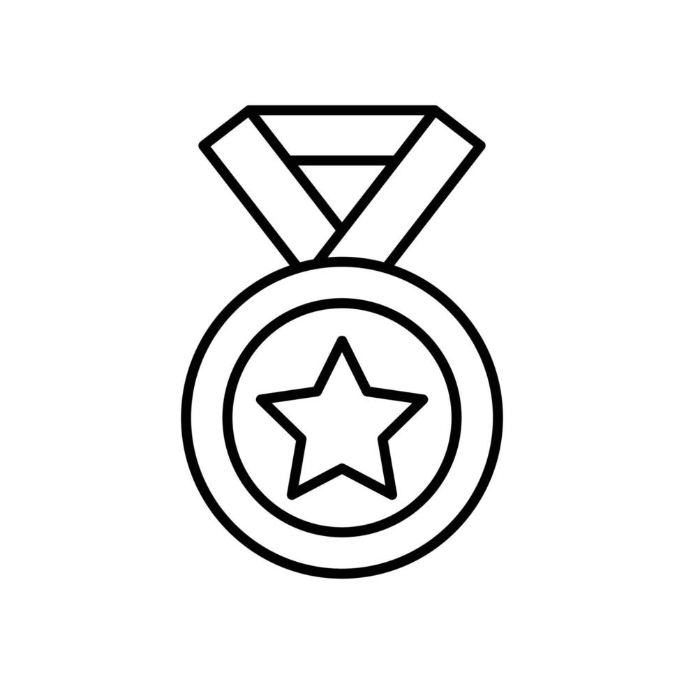 medalj linje ikon. stjärnikon, mästare, vinnare. enkel illustration. redigerbar linje. design mall vektor