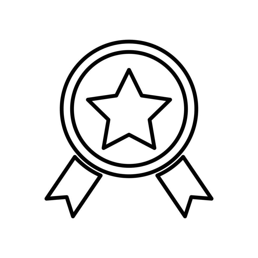 medalj linje ikon. stjärnikon, mästare, vinnare. enkel illustration. redigerbar linje. design mall vektor