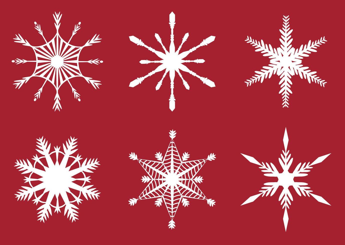 Sammlung abstrakter einfacher Schneeflocken mit Farbverlauf. Weihnachtsdekoration vektor