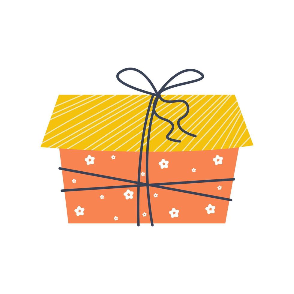 Geschenkbox mit Bogen-Vektor-Illustration im flachen Cartoon-Stil vektor