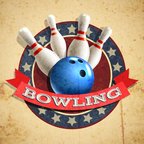 Bowling Emblem Hintergrund vektor