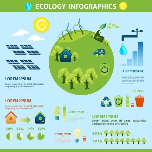 Ökologie Infografiken Set vektor