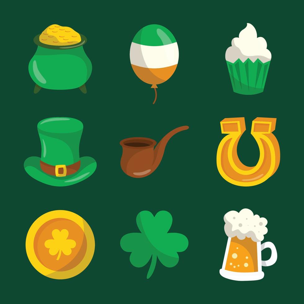 Happy Saint Patrick's Day Gekritzel-Icon-Sammlung vektor