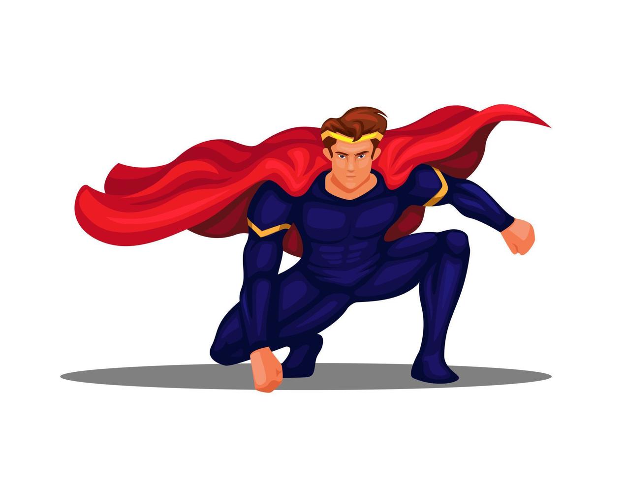 Superhelden Landung Pose Charakter Illustration Vektor