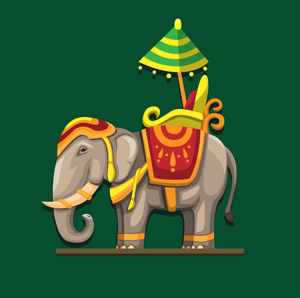 elefantmarsch thailand festival. 13 mars elefant dag symbol koncept i tecknad illustration vektor