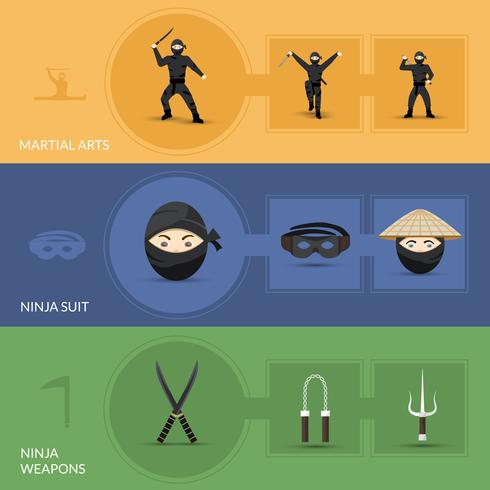 ninja banners set vektor