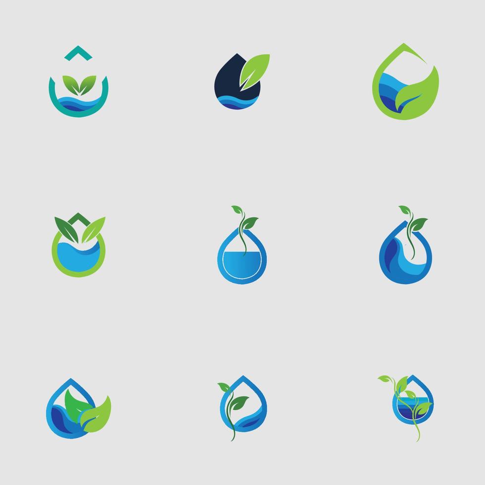 Hydroponik-Logo-Set Vektor-Illustration-Design-Vorlage vektor