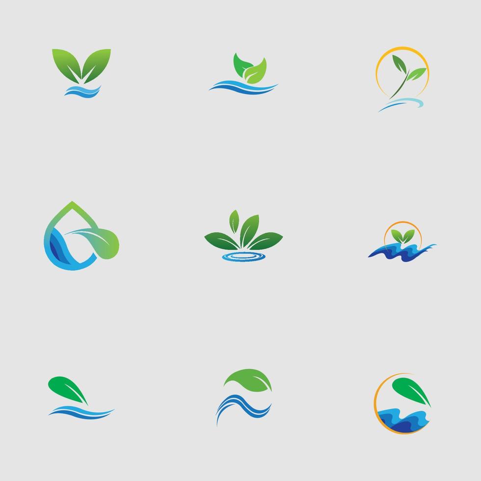 hydroponics logotyp set vektor illustration formgivningsmall