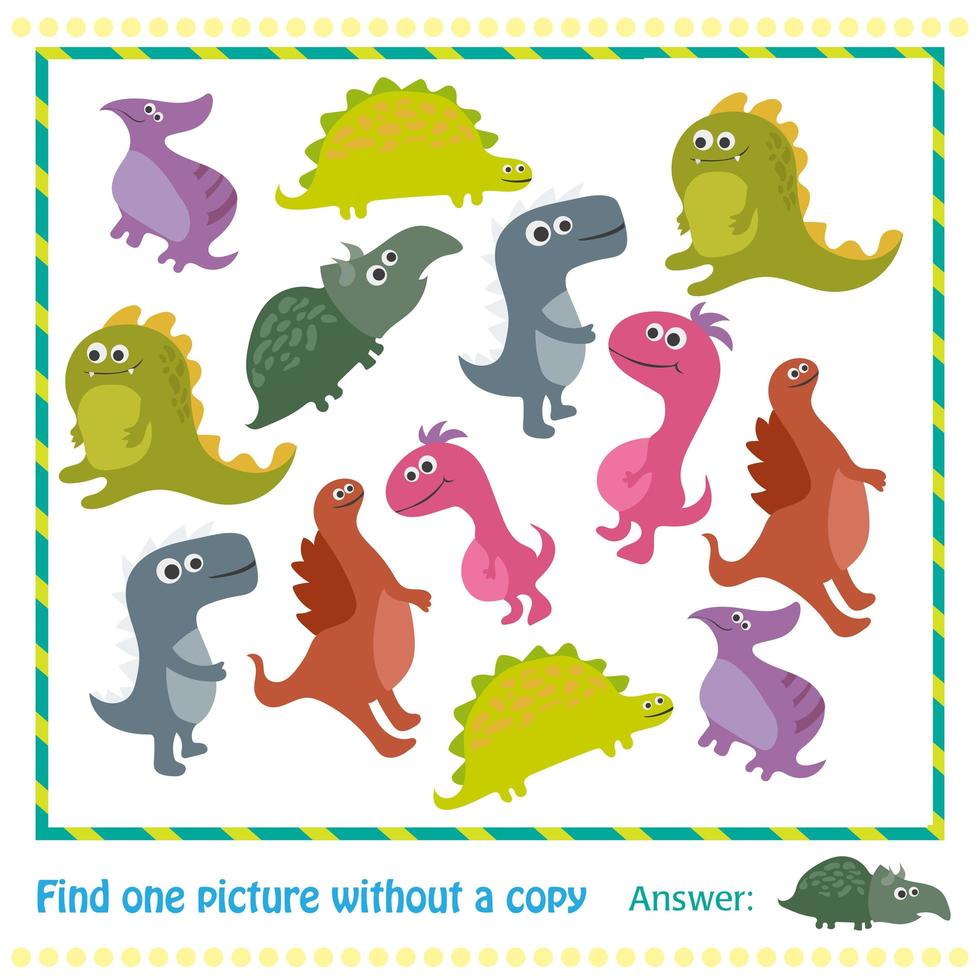 Kinder-Lernspiel. Vektor-Illustration von Kinder-Puzzle mit Cartoon-Dinosaurier vektor