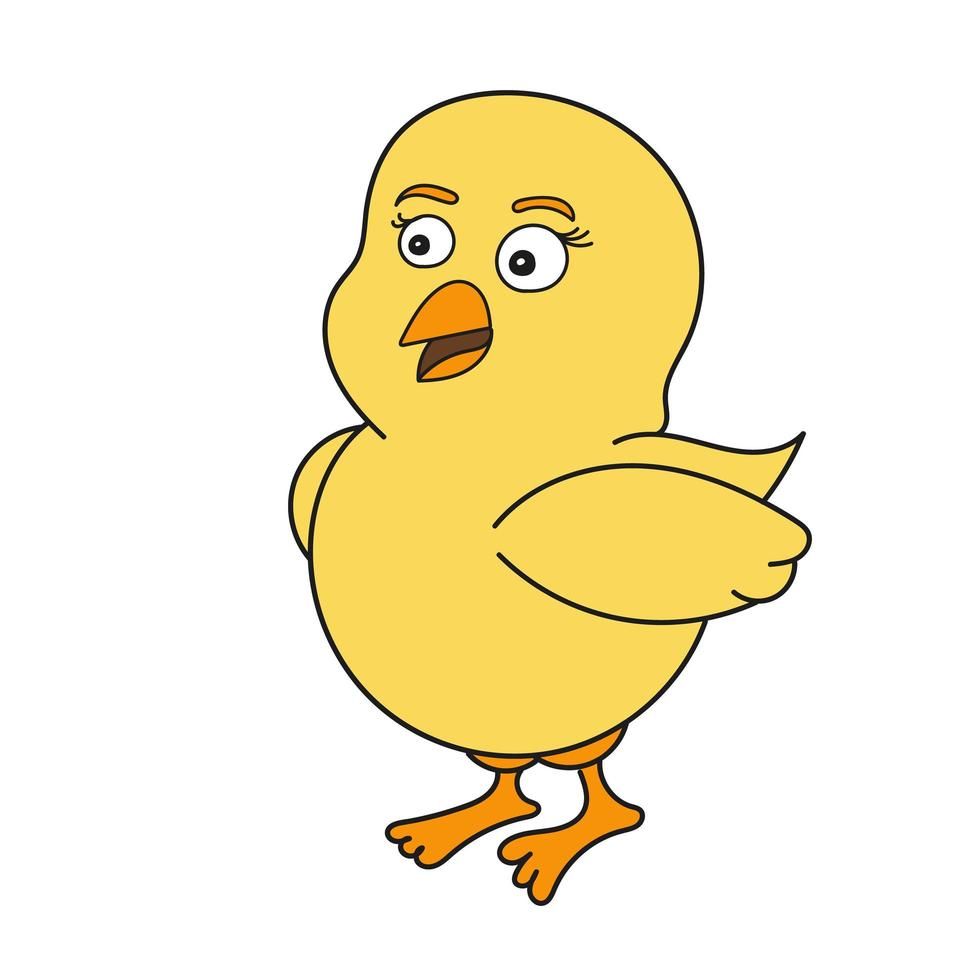 einfaches Cartoon-Symbol. Vektor-Illustration lustige Baby-Huhn auf weißem Hintergrund vektor