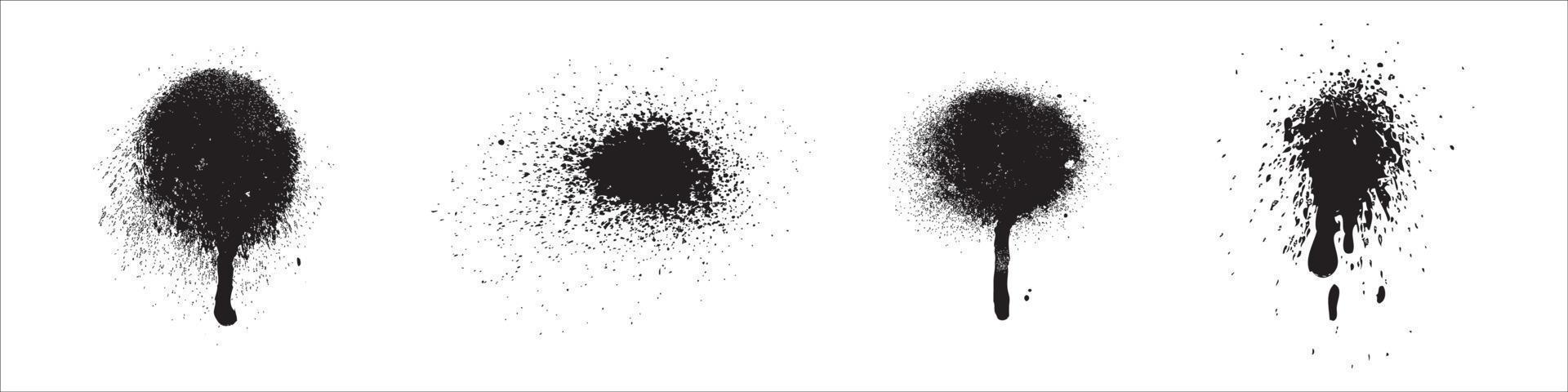 uppsättning svarta fläckar av färg vektor