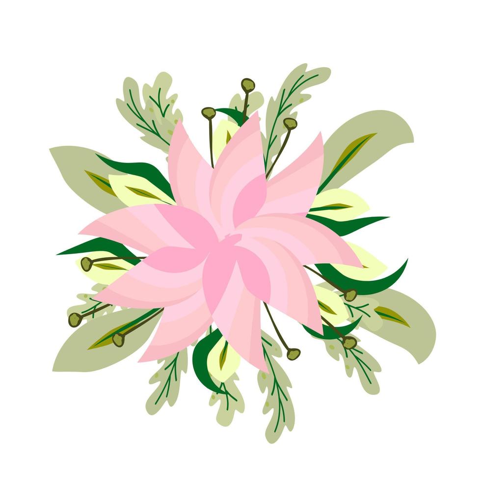 Blumenlogoblatt und Baumvektorillustration vektor