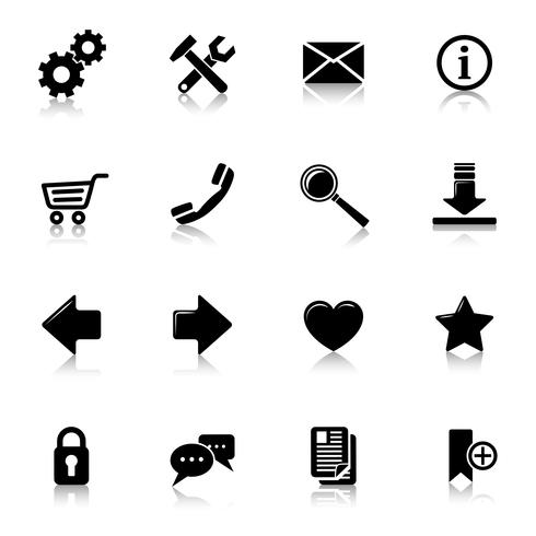 Website-Icons schwarz vektor