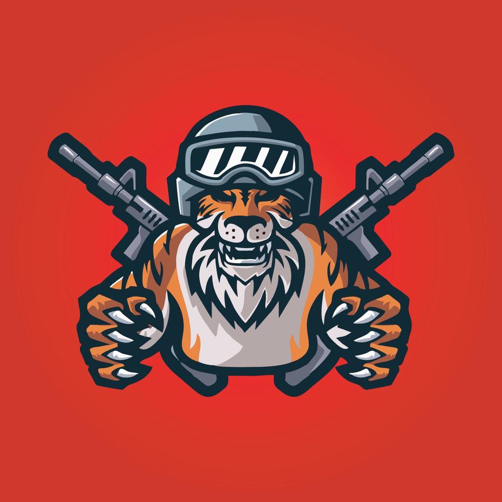 Gamer-Maskottchen-Logo-Design-Vektor, Gamer-Illustration für Sportteam. moderner Illustrator-Konzeptstil für Abzeichen vektor