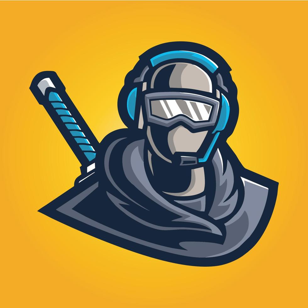 gamer maskot logo design vektor, gamer illustration för sport team. modern illustratör koncept stil för badge vektor