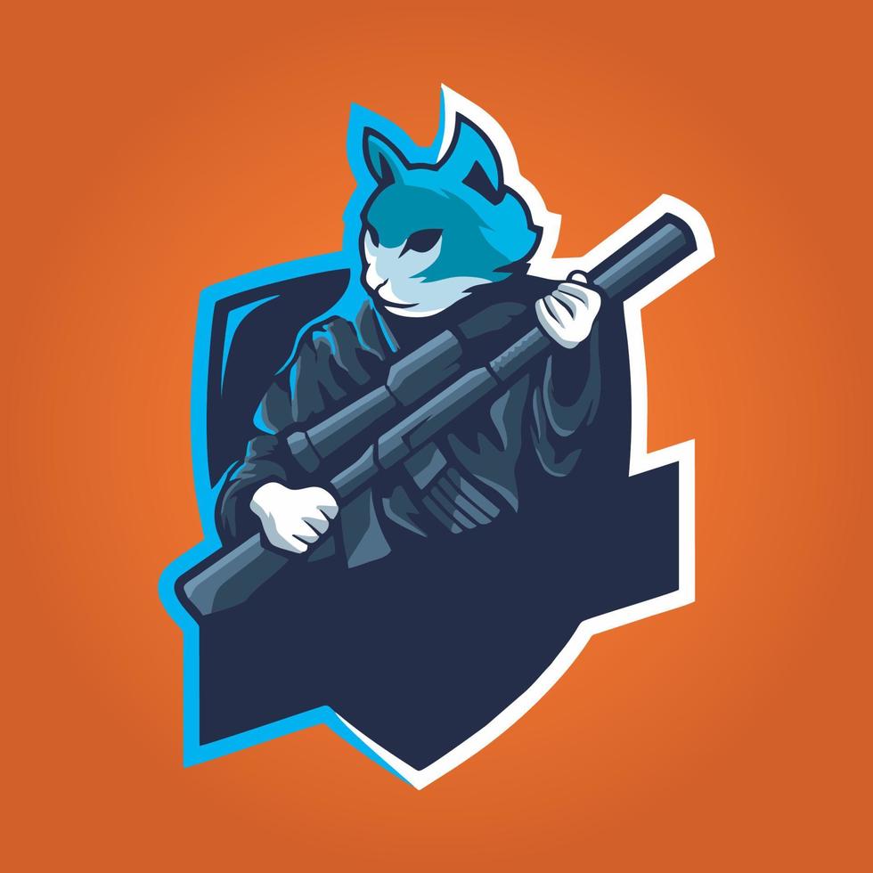 gamer maskot logo design vektor, gamer illustration för sport team. modern illustratör koncept stil för badge vektor