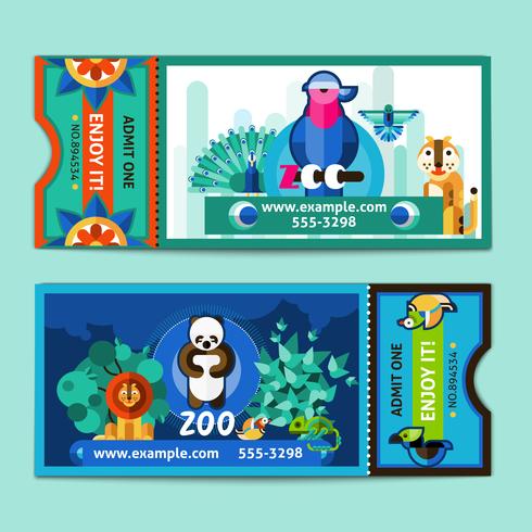 Zoo Tickets gesetzt vektor