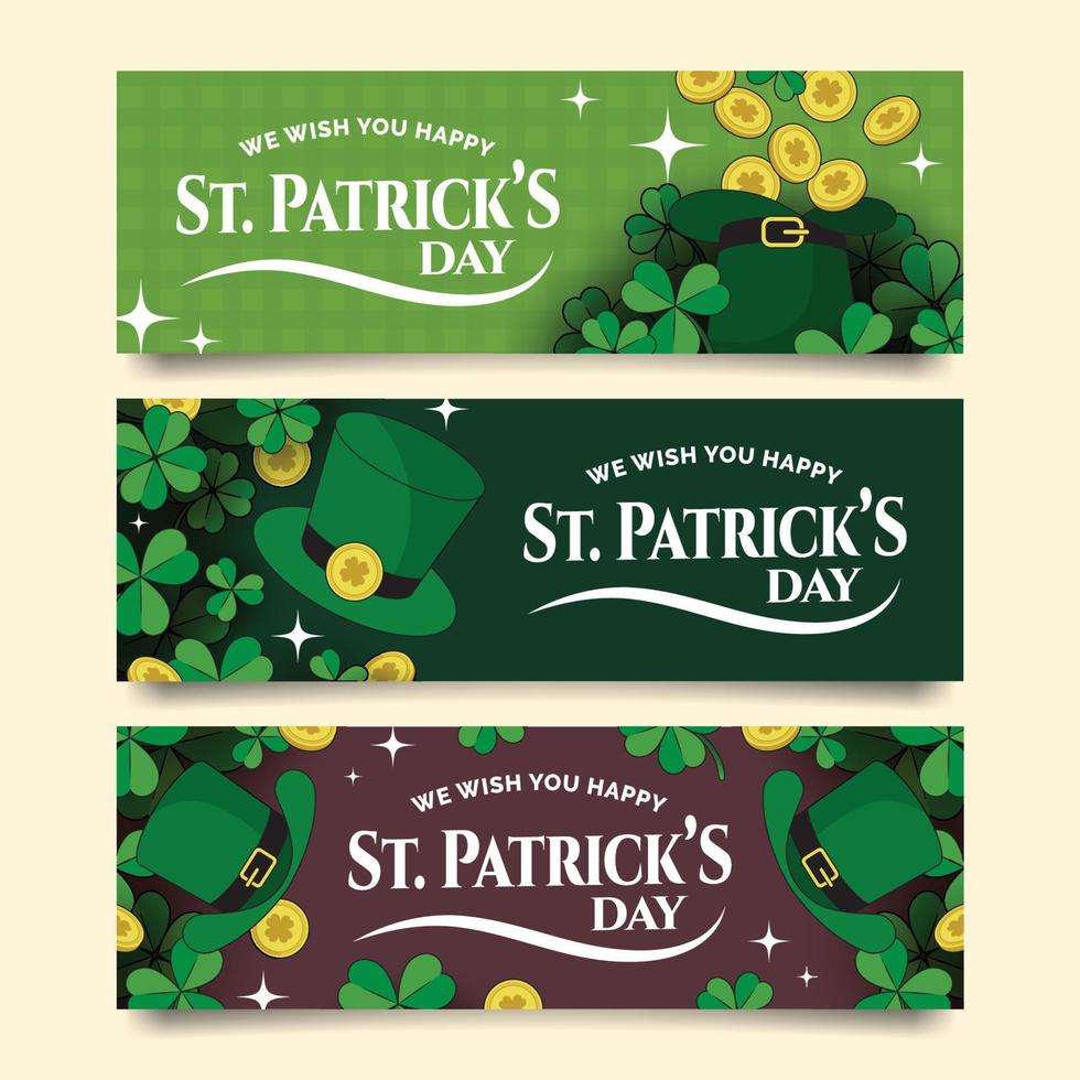 saint patrick's day hatt banner samling vektor