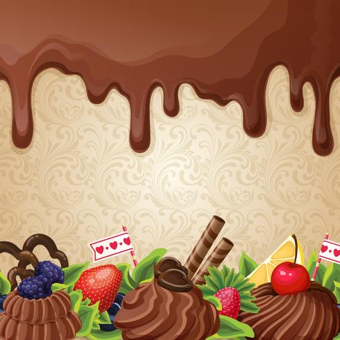 Choklad godis bakgrund vektor